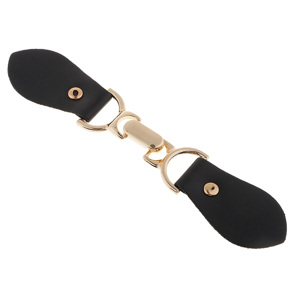 1 Pair PU Leather Toggle Button Coat Jacket Duffle Black DIY Sewing Crafts