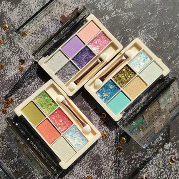 

6 Colors Shining Eyeshadow Pearlescent Makeup Glitter Pigment Eye Shadow Pallete Waterproof Cosmetics Eye Shadow Makeup Tool