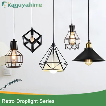 

Kaguyahime Modern Pendant retro Light Black iron minimalist Scandinavian loft pendant lamp metal Hanging Lamp E27 Indoorlight
