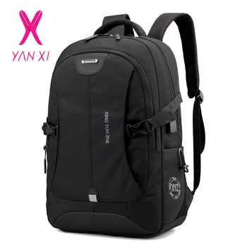 

YANXI 2019 New Black Backpack USB Charging Plug Bag for 14 Inch Laptop Climbing Pack Travel School Backpacks with Earphone Hole