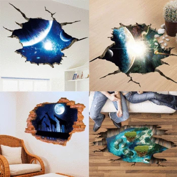 

3D Night Starry Sky Planet Wallpaper Self Adhesive Mural Decal Art Wall Sticker Living Room Decor
