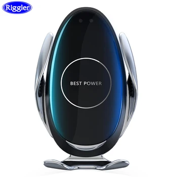 

Infrared Smart Sensor Wireless Charger Car Qi Fast Charging Mount for Iphone XS XR X Samsung S10/9/8 Note9 360 Degree Rotation