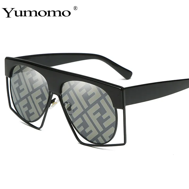 Fashion Oversized Sunglasses Women Fashion New Big pilot Frame Top Sun glasses Female Vintage Retro Sunglass For Women Men - Цвет линз: 1