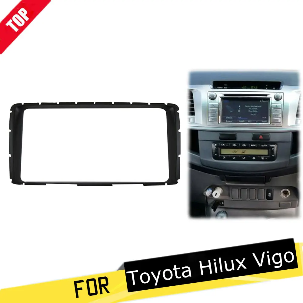 

LONGSHI Double Din Refitting Panel Trim Kit Car Stereo Radio Fascia frame for Toyota Hilux Vigo Fortuner 2din