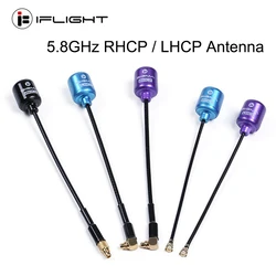 IFlight antena SIGMA 5,8 GHz 60mm RHCP / LHCP con codo MMCX 90 °/conector MMCX recto/UFL (ipex) para Dron FPV