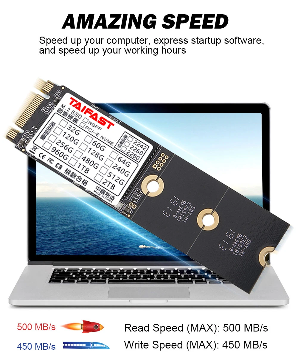 Taifast m.2 ngff sata3 SSD для ноутбука настольный жесткий диск 2242 2280 Компьютерные