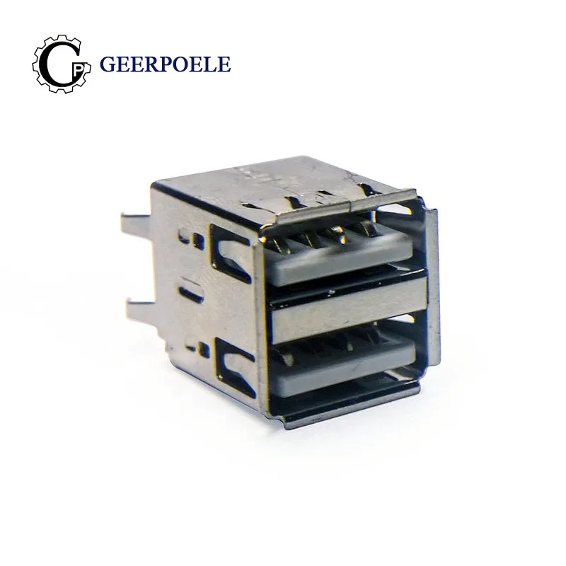

20 pcs/lot Double layer Type A USB socket Straight/Bent Foot USB Connectors Crimping Charge Jack Plug Wire Adapeter