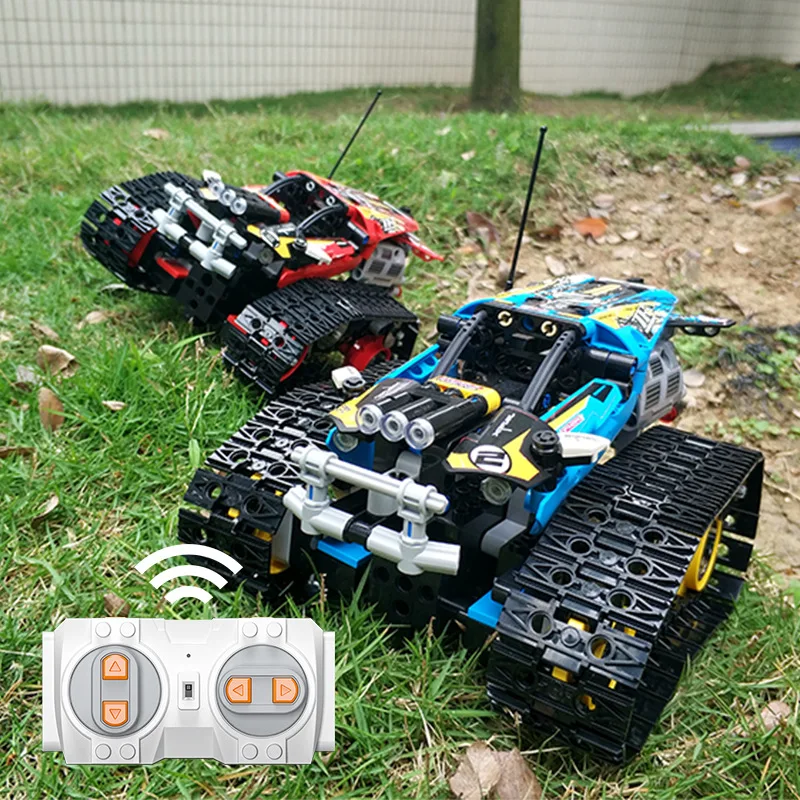 

13032 13036 931pcs In stock Mould King Tracked Stunt High Speed Car Mobile APP Programming Building Block education Toy gift