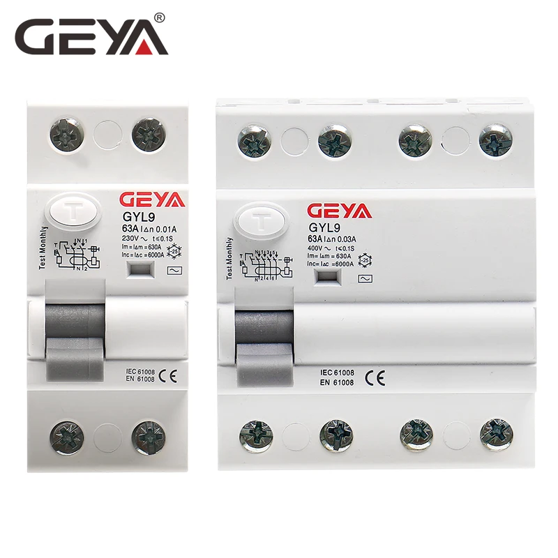 63a 100a do disjuntor da corrente residual da c.a. de geya gyl9