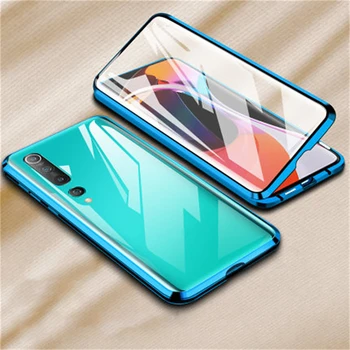 

Double Side Magnetic Adsorption Metal Phone Case Tempered Glass Full Protective Cover for Xiaomi 10/ 10 Pro Mobile Phones