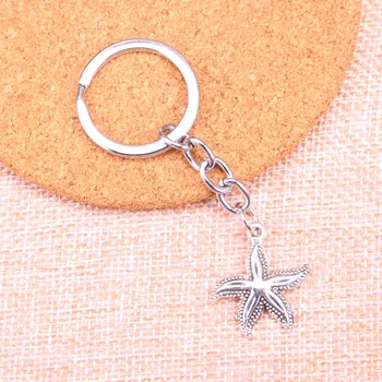 

20pcs starfish Keychain 25*23mm Pendants Car Key Chain Ring Holder Keyring Souvenir Jewelry Gift