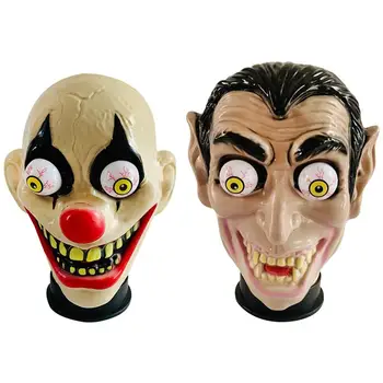 

2Pcs Mask Scary Terrify Horror Halloween Terror Mask Halloween Clown Mask Horror Spring Eyeball Mask for Man Woman Party