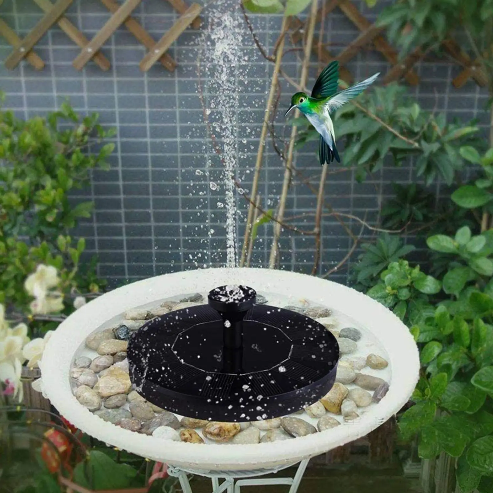 

HOT SALES!!! Maximum Flow 180L/H Outdoor Mini Round Solar Fountain Floating Water Landscape Home Garden Pool Pond Decoration