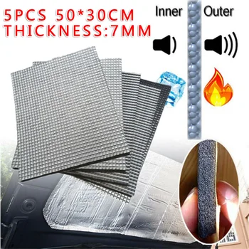 

Insulation Car Sound Heat Insulation Mat Heat Barrier Mat Parts Replacement 5Pcs