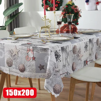 

Christmas Rectangle Waterproof Washable Spillproof Tablecloth Stain Resistant DecorativeTable Cloth for Dining Room HFing