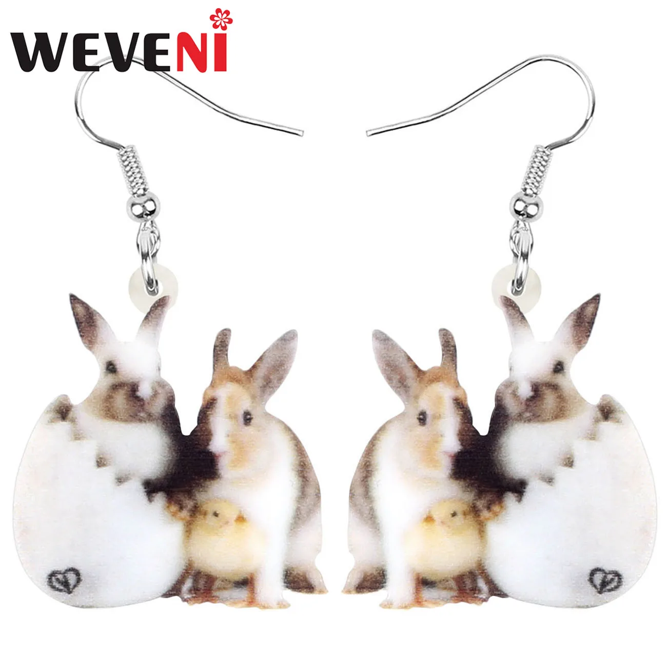 WEVENI Acrylic Easter Eggs Hare Rabbit Bunny Pet Earrings Animal Dangle Drop Jewelry For Women Girl Classic Praty Gift Accessory | Украшения
