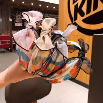 

Fashion Luxuriou lace Cloth Korean Hair Hoop Headband Hairband for Women Girls Small fresh style Hair Band Hair Accessories