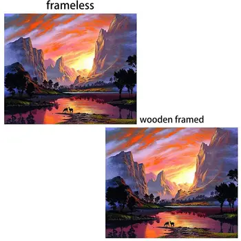 

Sunrise Landscape DIY Digital Oil Painting By Numbers Canvas Wall Picture Decor new