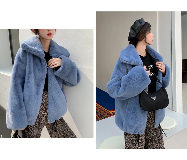 women's clothing winter outerwear coats new winter imitation grass Rabbit fur coat 1019