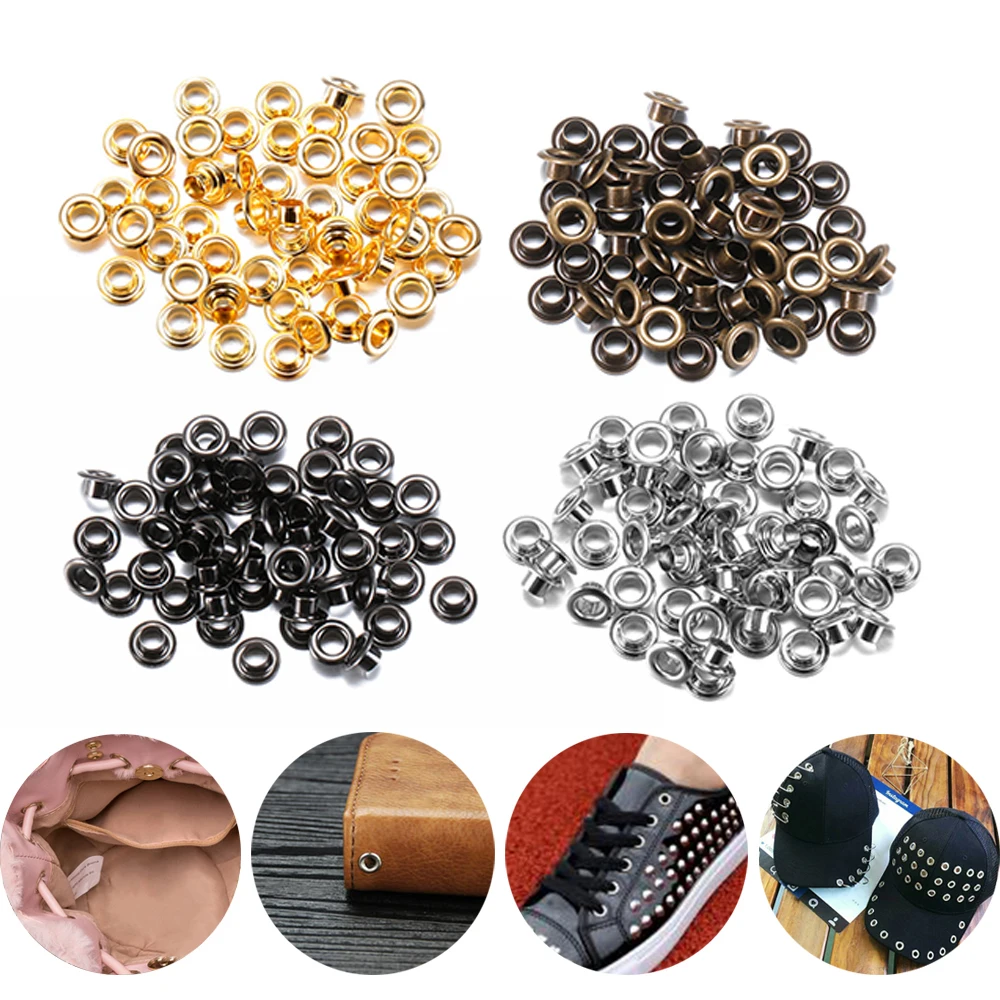 5MM Metal Eyelets Grommet Belt Rivet Buckles Leather Craft Repair Hiking Shoes Clothes Cap Bag 50Pcs
