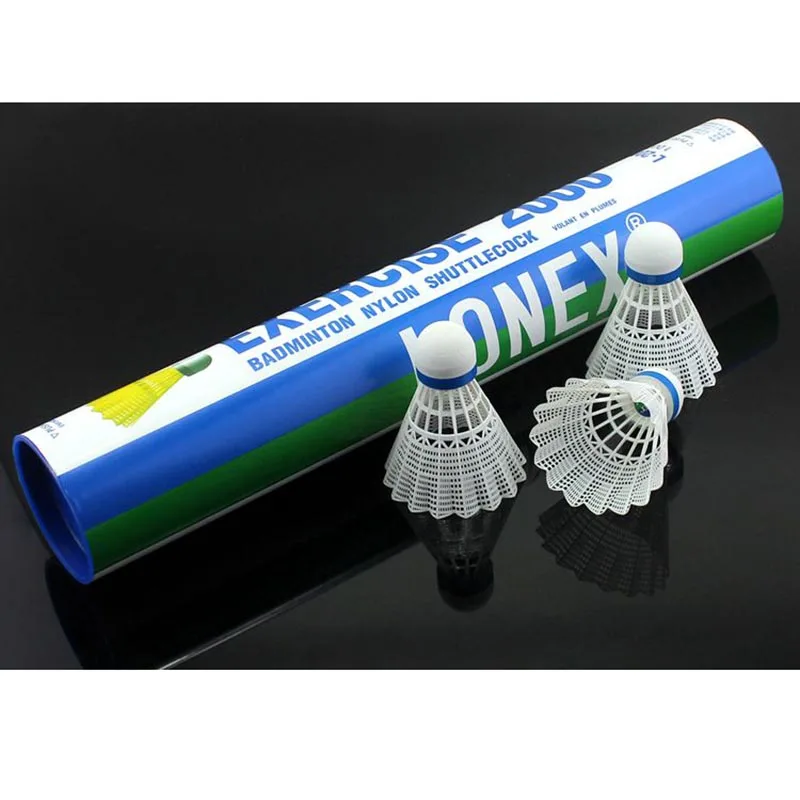 12 Pcs/ Barrel Nylon Plastic Badminton Wear-Resistant Fitness Training White Yellow Pink Shuttlecock Optional Free Delivery