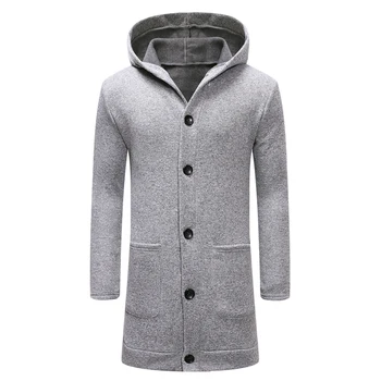 

OLOME Solid Hoodies Men Casual Solid Color Hooded Sweatshirts Autumn New Cardigan Long Sleeves Jacket Button-up Jacket Hooded
