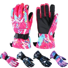Новинка, зимние теплые лыжные перчатки с принтом звезды для сноубординга, мужские и женские снежные рукавицы, водонепроницаемые, дышащие, для катания на лыжах, Размеры S/M/L/XL