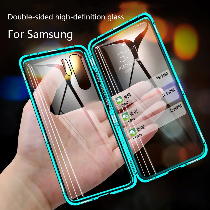 360 Full Protection Magnetic Case For Samsung S10 S20 S9 S8 Plus A71 A70 A51 A50 A20 Note 10 20 9 8 Plus Uitra Lite Double Glass 1