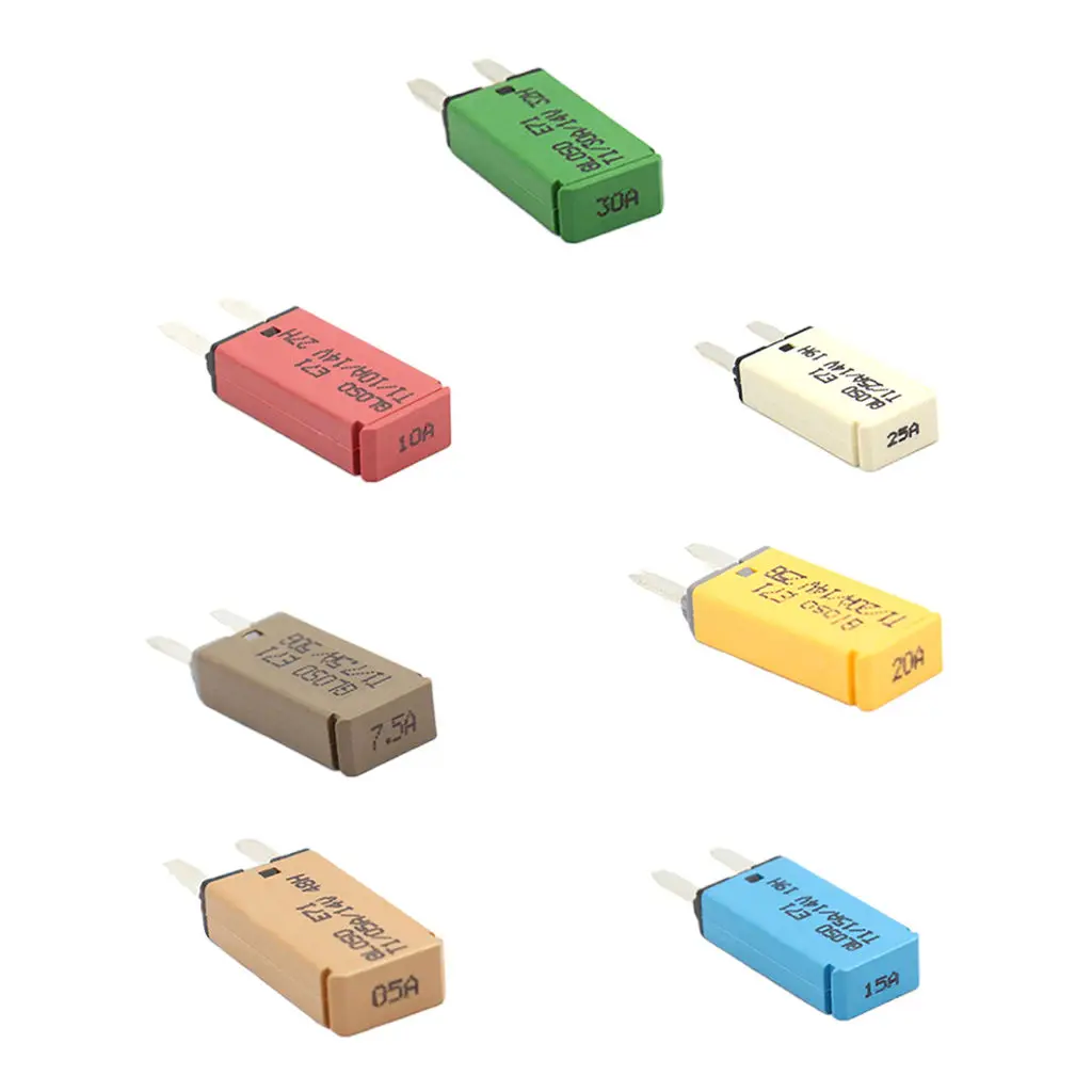 Car Mini ATM Circuit Breaker Blade Fuse 7 Pieces 5A/7.5A/10A/15A/20A/25A/30A