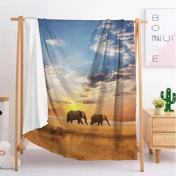 

2020 Elephant animal Custom blankets Large and small size throw blanket tapestry sleeping blanket flannel blanket bedding
