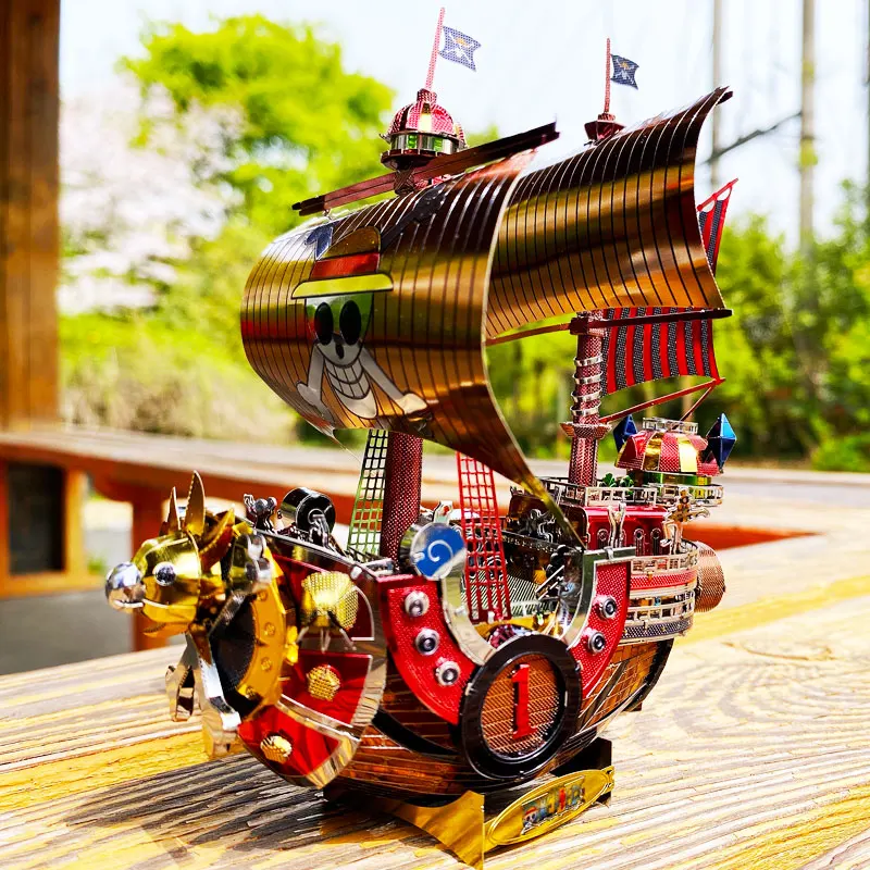 Thousand Sunny Ship 3D Metal Puzzles ONE PIECE Boat Model Laser Jigsaw Cut Manual DIY Craft Japanese Anime Gifts Kid Adult Toys | Игрушки и