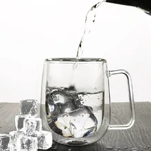 Прозрачный двусторонний слой стеклянный чай термостойкая чашка кофе Герметичная Кружка Чашка здоровый напиток отличный подарок кухонный инструмент