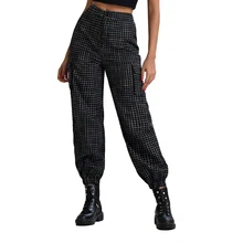 *#Best Price New Women Ladies Stretch Long Pants Trousers Fashion Plaids High Waist Zipper Black Hip Hop Harem Casual Workout Bottom Clothes *#Best Price New Women Ladies Stretch Long Pants Trousers Fashion Plaids High Waist Zipper Black Hip Hop Harem Casual Workout Bottom Clothes