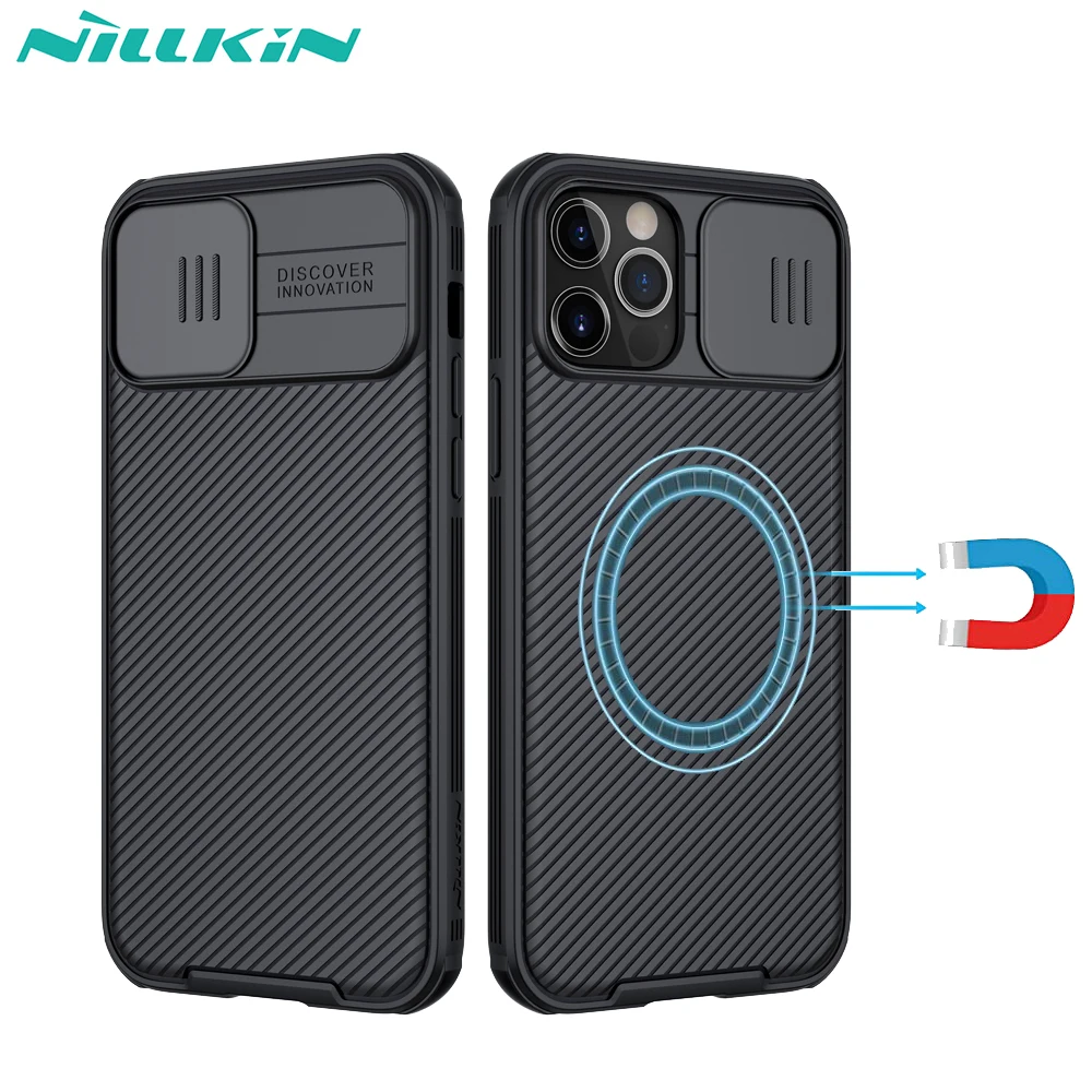 Магнитный чехол NILLKIN Camshield Pro для iphone 12 Max Защита камеры совместимый с зарядным