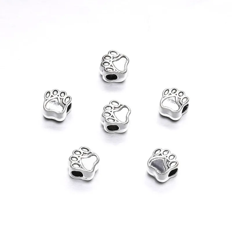 10 шт./лот очаровательные бусины в виде собачьей лапы животных медвежьей браслеты