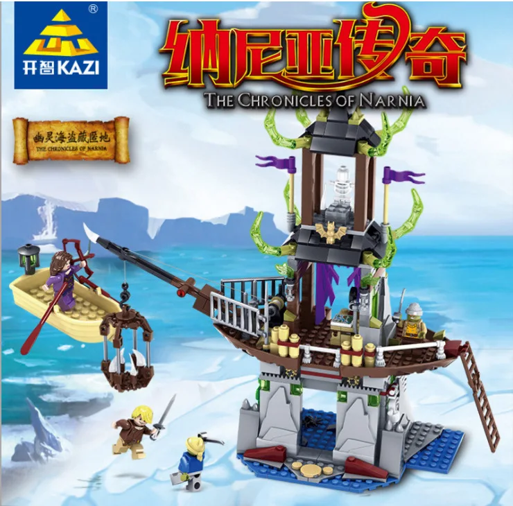 

Jinzhi KAZI Narnia Pirate Ship Series 87018-24 Children Parent And Child Educational Assembled Building Blocks