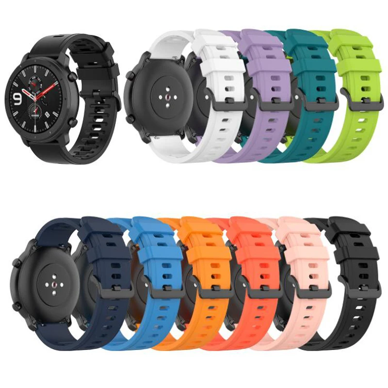Ремешок для часов Amazfit GTR 42 мм 47 браслет 20 22 Bip GTS силиконовый ремешок Pace Stratos |