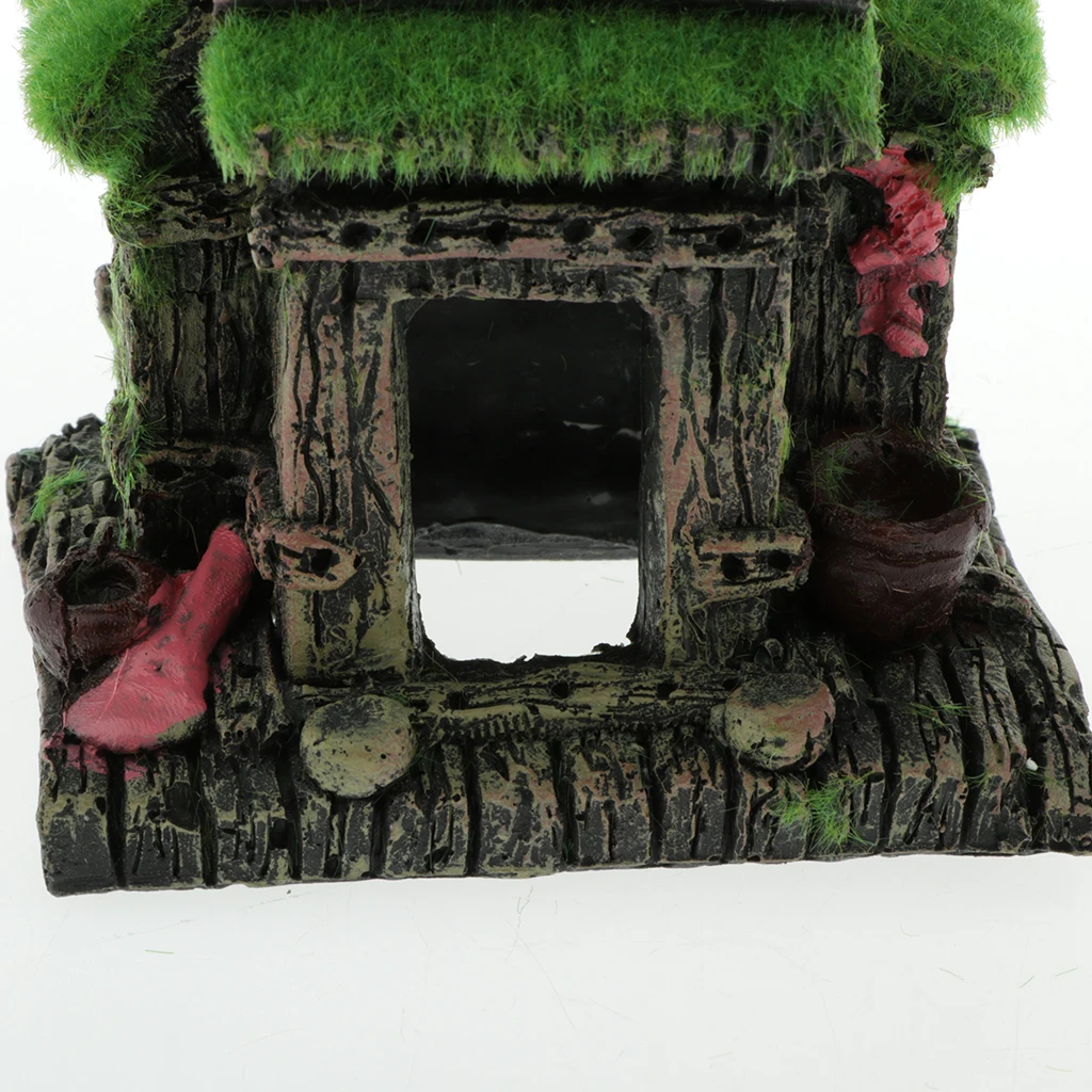 Fish Tank Ornament Aquarium Decorative Retro Chinese Building Reptile Hideaway