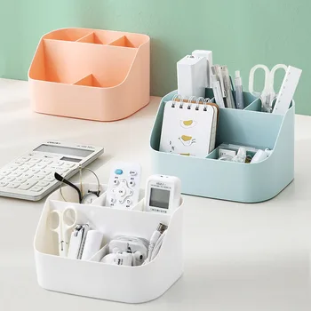

Multi-function Pen Holder Plastic Makeup Organizer Storage Box Case Cosmetic Drawer Desktop Organizer Pencil Stand Stationery