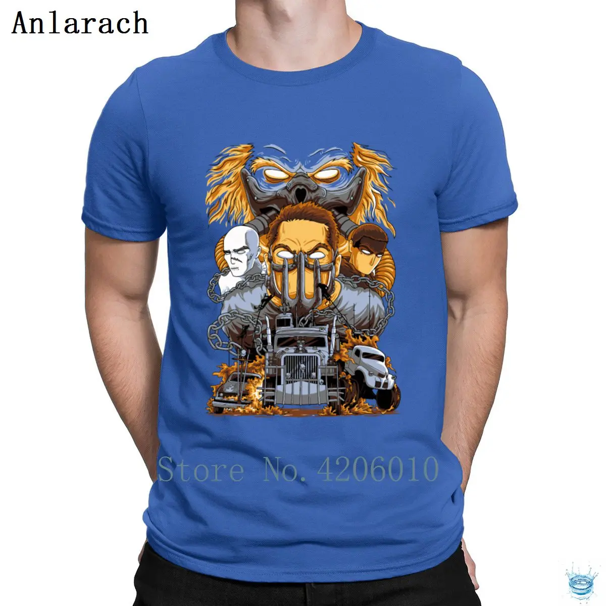 Mad Max футболки Мода Забавный каваи Мужская Футболка личность хип хоп Топ высшего качества круглый воротник - Цвет: Royalblue