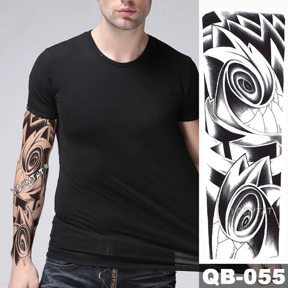 

New 1 Piece Temporary Tattoo Sticker Totem vortex power style Tattoo with Arm Body Art Big Sleeve Large Fake Tattoo Sticker