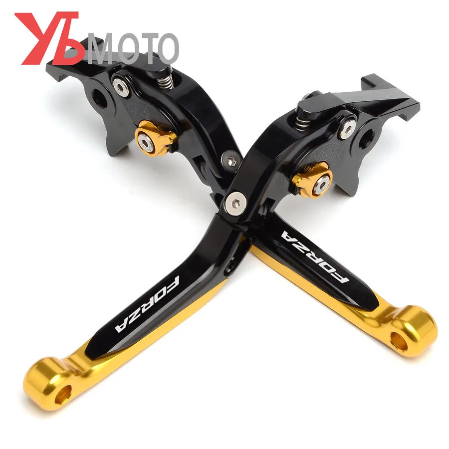 Black-gold Для Honda FORZA300 FORZA 125 250 300 SH300/MF13/NSS300 Регулируемые Рычаги Тормозная система сцепления для мотоцикла ручка Тормозная штанга для мотоцикла - Цвет: Black-gold
