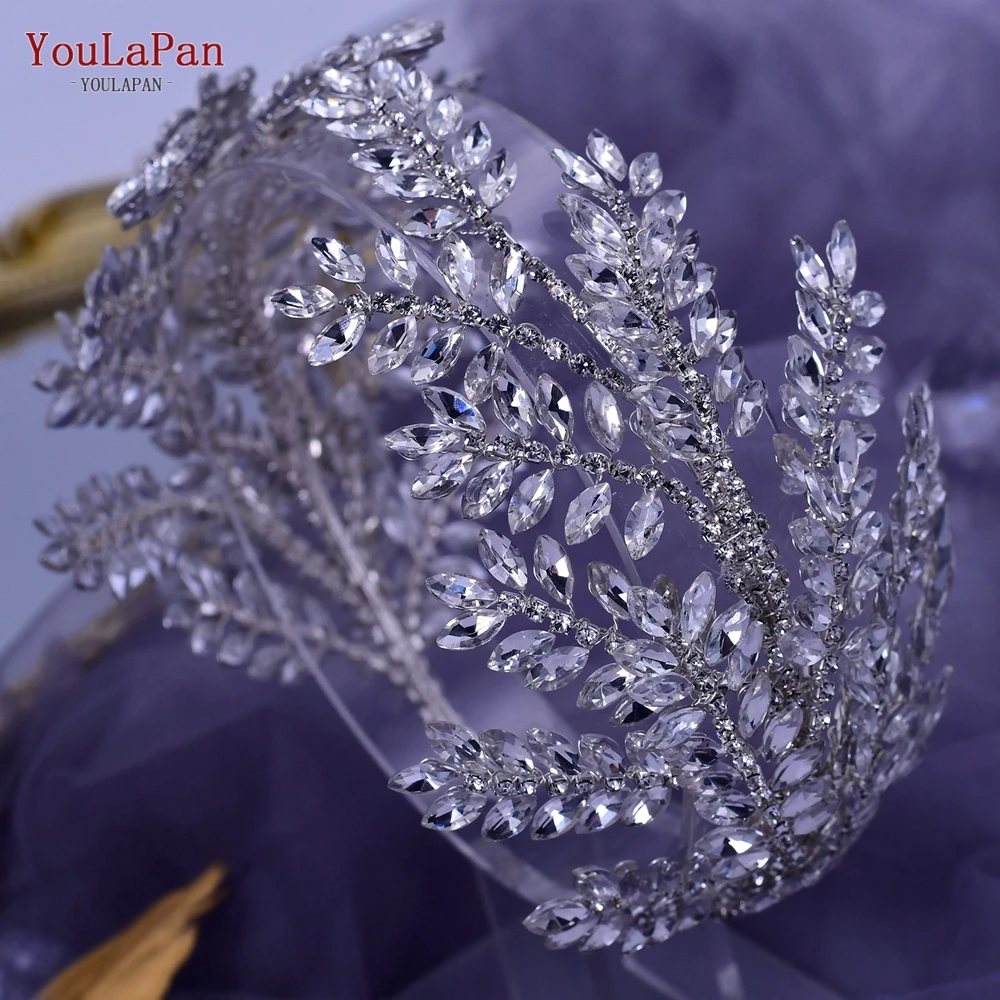 TOPQUEEN HP418 Fashion Bridal Headband Crystal Headwear Women Hair Accessories Rhinestone Bride Crown Wedding Pageant Headdress