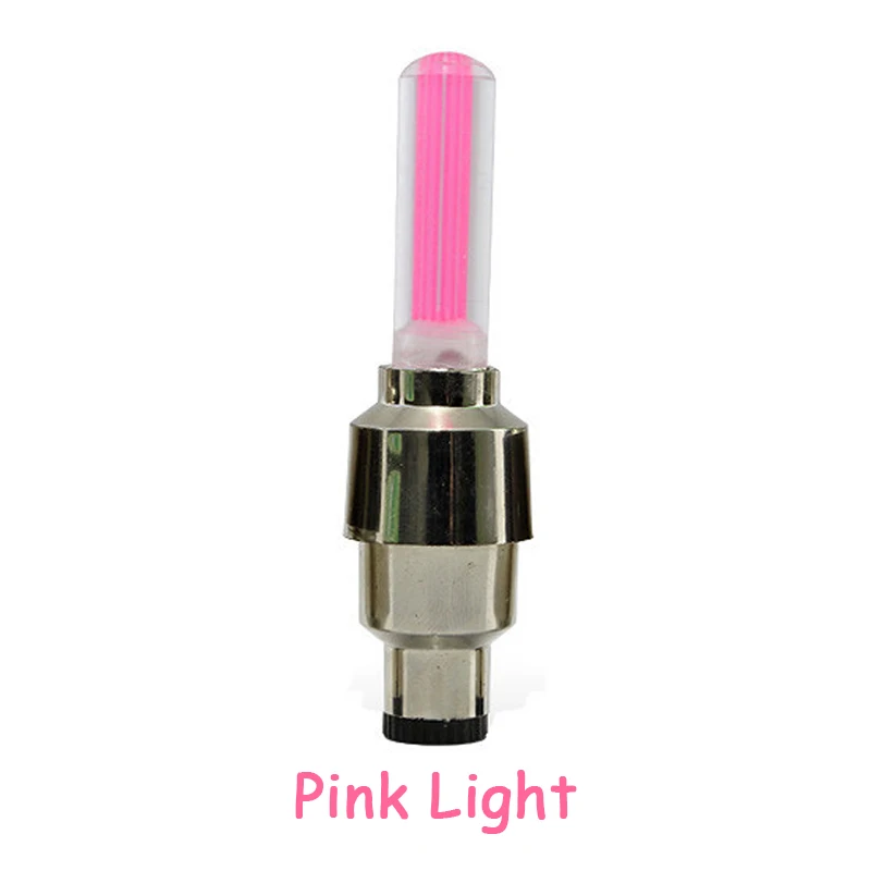 A - Pink Light Светильник для велосипедного клапана со спицами на колесиках светодиодный светильник с батареями для шин колпачки для велосипедного фонаря аксессуары для горного велосипеда - Цвет: A - Pink Light
