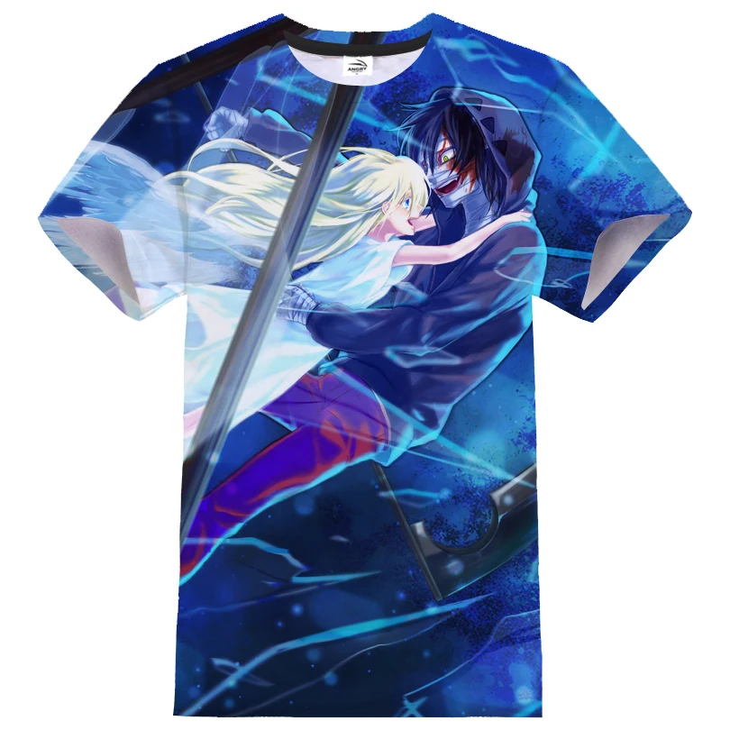 Fashion Anime Tshirt Angels of Death Satsuriku no Tenshi 3D Print Men Women Streetwear O-Neck Hip Hop T shirt Cosplay Tees Tops | Мужская