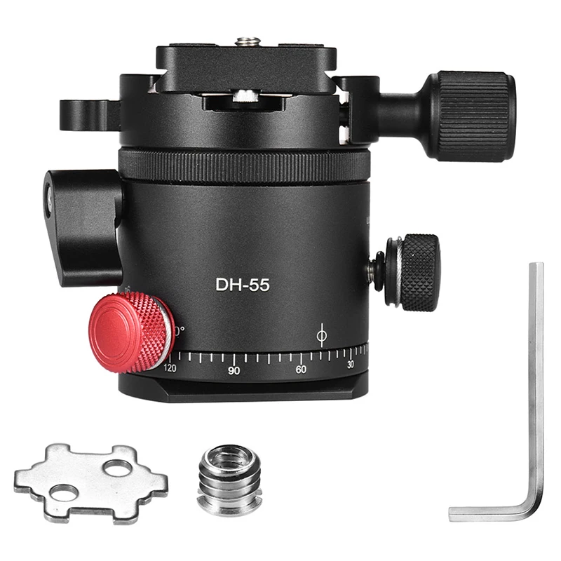 

ABKT-Dh-55 Indexing Rotator Hdr Panorama Panoramic Ball Head with 1/4 Inch Quick Release Plate Aluminum Alloy for Camera Tripod