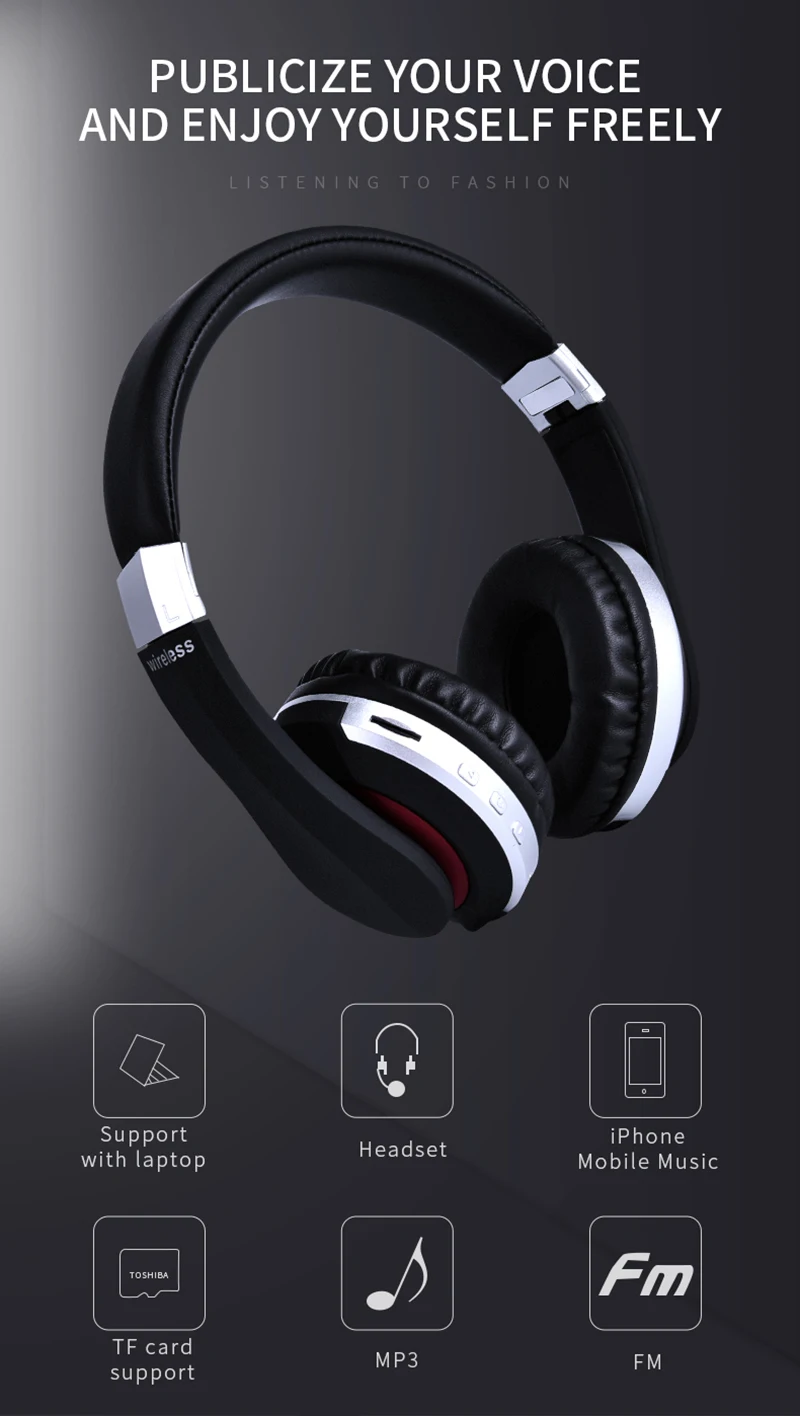 MH7 беспроводные наушники Bluetooth гарнитура Складные стерео игровые наушники с микрофоном Поддержка TF карты для IPad мобильного телефона