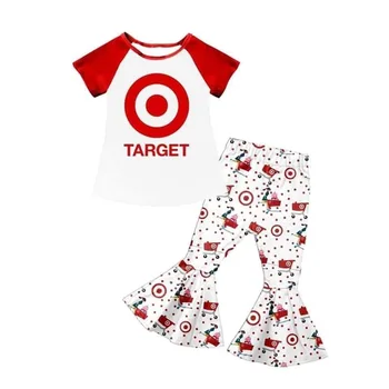 

Boutique hot sale children's clothes fashion kid clothing set spring cartoon print child outfie