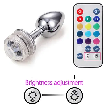 Led Butt Plug Metal Anal Plug With Light Sex Games For Couples Luminous Anal Cork Prostate Massage Buttplug Tail Erotic Toys 2