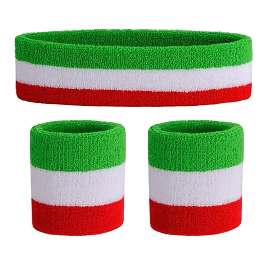 3 шт./компл. унисекс-браслет Sweatband хлопка комплект с повязкой на голову, из кусков, Напульсники для Спорт на открытом воздухе волейбол Basktball полос#10